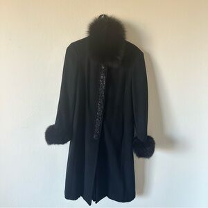 Vintage Marvin Richards Real Fur Wool Coat Size 6 Made in USA